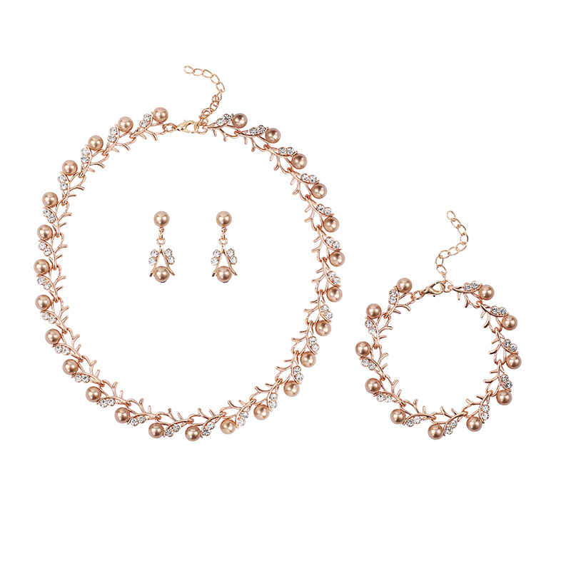 Pearl Necklace Earring Set Versatile Accessories Fashion Small Fresh Alloy Plating