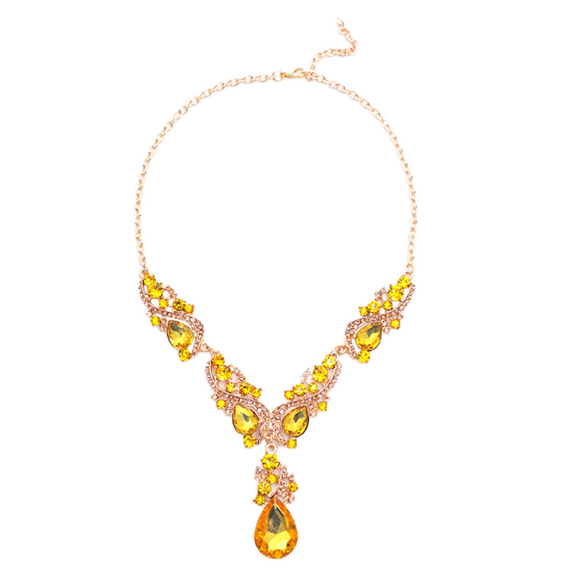 New exaggerated temperament necklace and earrings two-piece retro set