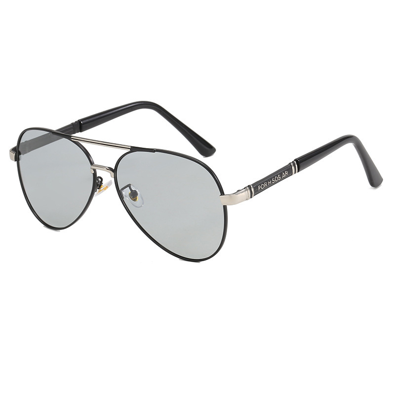 Polarized sunglasses photochromic men's sunglasses metal toad glasses