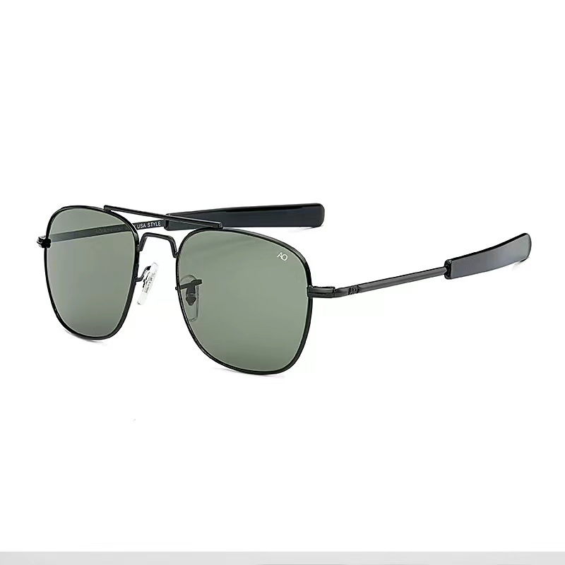 Sunglasses Men's Metal Glass Square Frame Sunglasses