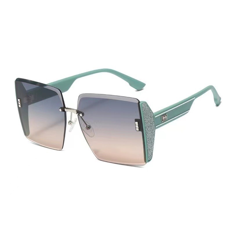 Frameless Cut Edge Anti-UV Sunglasses Women's Trendy Style